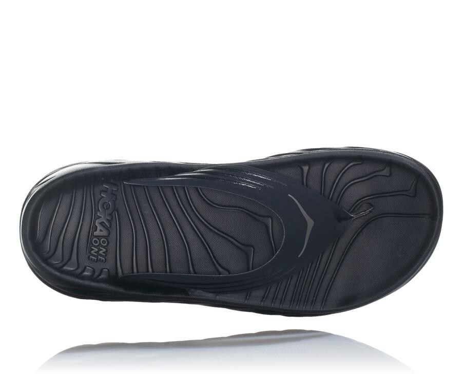 Sandalias Hoka One One Hombre Negros - Ora Recovery Flip - VYQO24378